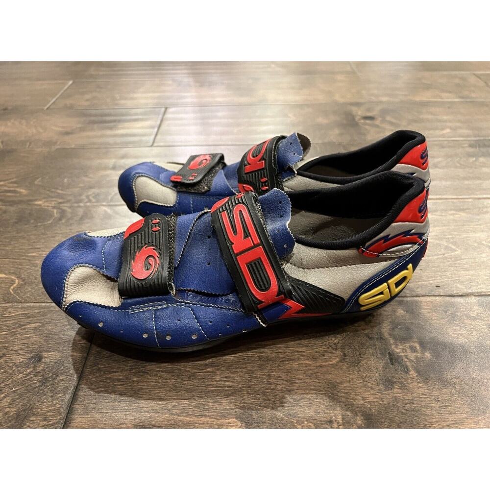 SIDI Airplus Road Cycling Bike Shoes Size EU40 US 7.5 Blue Silver Made In ITALY - Picture 5 of 10